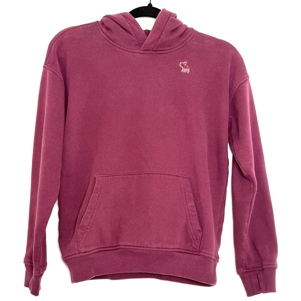Abercrombie Kids Essential Hoodie 13/14 Burgundy Moose Logo